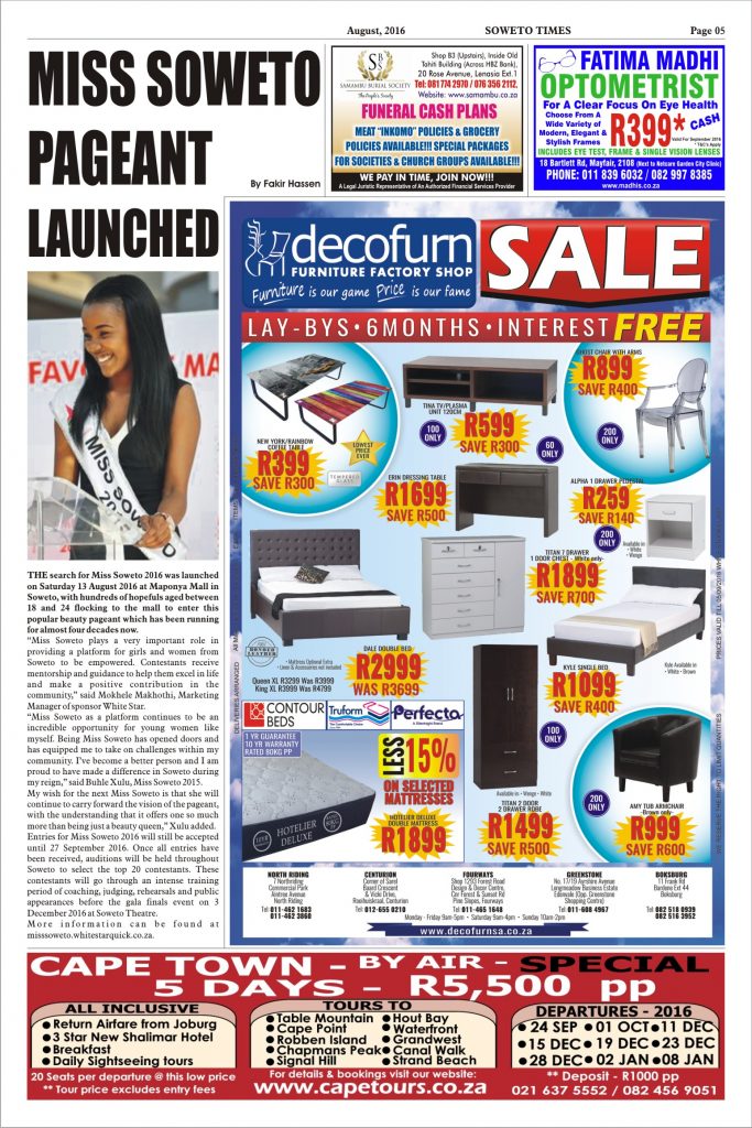 Soweto Times press clipping, August 2016